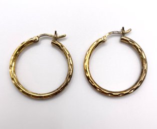 Gold Over Sterling Hoop Earrings 2g