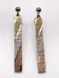 Gold Over Sterling Mesh Earrings No Backs 3g