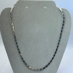 Italy, Gold Colored Sterling Silver Flats Snake Chain With Unique Design. 9.40 G.