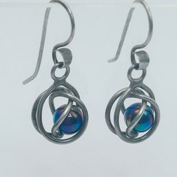 Sterling Silver Dangle  Earrings 2.87 G