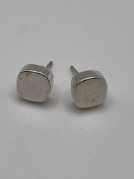 Square Sterling Stud Earrings  2.45g
