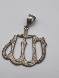 Sterling Vintage God In Arabic Design Pendant   9.04g