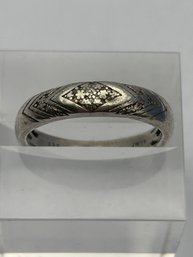 Sterling Silver JWBR Ring Engraved With Lines And Dots Detail. Size 9.5, 3.90 G.