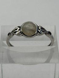 Sterling SilverSterling Silver Ring With Lovely Opal Colored Round Stone Size 11, 2.33 G
