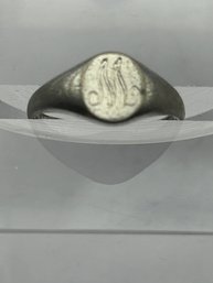 Joseph Esposito Sterling Silver Ring With Oval Detail And W Initial Size 3. 1.21 G.