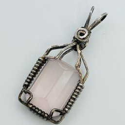 Pink Spinel, Sterling Silver Wrapped Pendant, 6.97 G