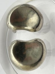 Sterling Silver Uniquely Shaped Clip On Earrings Clips Differ Slightly. See Pics. 14.43 G.