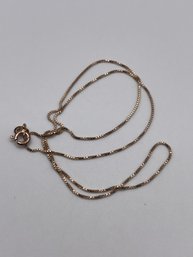 Italy - Sterling Rose Gold Toned Box Chain  2.28g   17.5' Long
