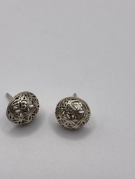 Sterling Stud Earrings With Cutout Design  2.02g