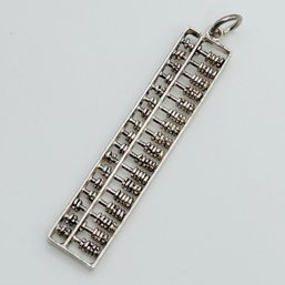 Sterling Silver Rectangle Abacus Pendant 3.56 G