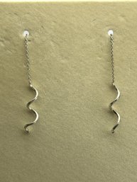 Sterling Silver Dangle Earrings With Rubber Backs. 1.44 G.