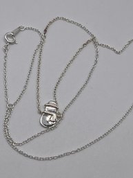 Sterling Chain With Snowman Pendant  1.80g   18'long