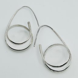 Sterling Silver Threaded Swirl Earrings 6.9 G