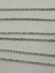 Sterling Silver Gold Colored Rope Chain Necklace .95 G