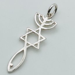 Sterling Silver Messianic Seal Pendant 1.19 G