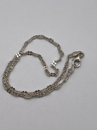 Italy - Sterling Chain Anklet  2.17g   10' Long