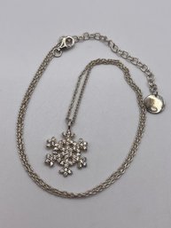 Sterling Petite Chain With Snowflake Pendant  4.30g    18'long