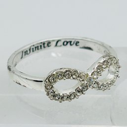 Sterling Silver Infinity Ring Infinite Love Size 9, 2.21 G