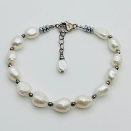 Pearl Sterling Silver Gorgeous Bracelet 12.08 G