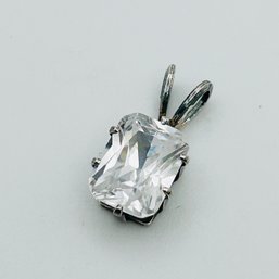 Rhinestone Sterling Silver Pendant .89 G