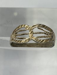 And Sterling Silver Delicate Band With Goldish Tones Size 6, 1.34 G