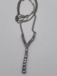 Thailand - Double Chain With Violet Gems  9.13g   19'long