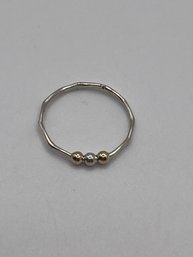 Sterling Staking Ring With 3 Beads  0.47g   Sz. 3.5