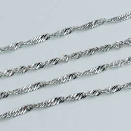 Italy, Sterling, Silver Vibrant Twisted Flat Chain 5.661 G