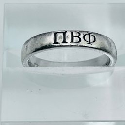 Sterling Silver Pi Beta Phi  Ring 3.46 G, Size 7