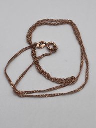 Sterling Rose Gold Toned Twist Chain  1.68g   17'long