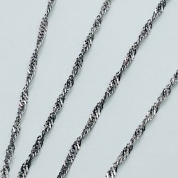 Sterling Silver Twisted Flat Chain Necklace, 3.77 G