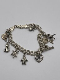 Italy - Sterling Bracelet With Charms  22.88g