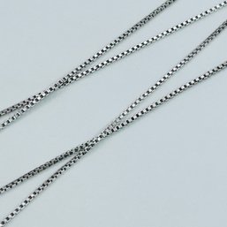 Italy Sterling Silver Box Chain Necklace, 1.87 G