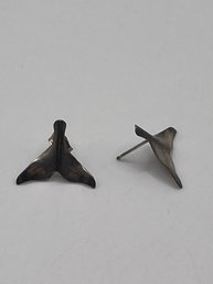 Sterling Whale Tail Stud Earrings .53g