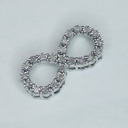 SK9 Sterling Silver Diamond Infinity Pendant 1.23 G