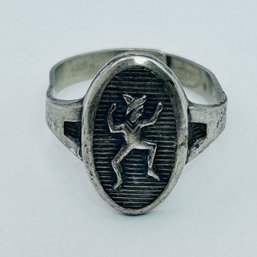 Silver Filled Vintages Girl Scout Brownie Ring Adjustable Size 6, 2.3 G