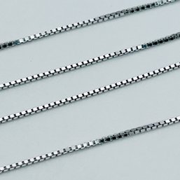 Sterling Silver Vibrant Box Chain Adjustable, Clasp 1.72 G