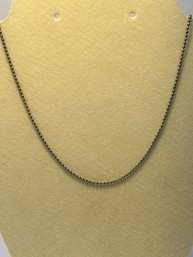 Sterling Silver Bead Chain Necklace Bronze Coloring 6.48 G
