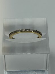 Sterling Silver Gold Colored Channel Ring Size 7, 1.22g