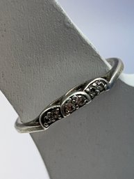 G Sterling Silver Band With Clear Stones Size 8, 1.71 G