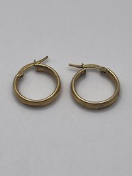 Gold Toned Sterling Medium Sized Hoop Earrings 2.12g