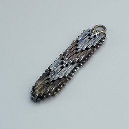 Sterling Silver Pendant With Line And Beaded Detail. 1.98 G.