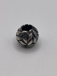Heavy Sterling Charm With Leaf Motif 5.37g