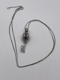 20'  Sterling Box Chain With Key Pendant And Ball 3.30g