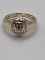 Sterling Lion Head Ring 3.06g  Size 7