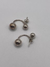 Sterling Half Loop Earrings With Beads 2.67g