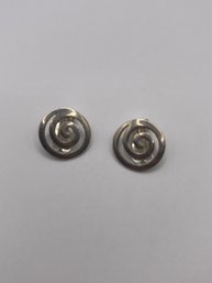 Round Sterling Clip-on Swirl Earrings 4.52g