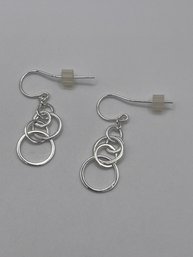 Sterling Dangle Hoop Earrings 1.84g