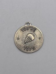 Sterling 'YOU'RE TOPS' Round Charm 2.27g