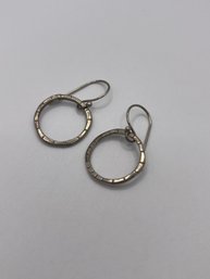 Sterling Circle Dangle Earrings 3.19g